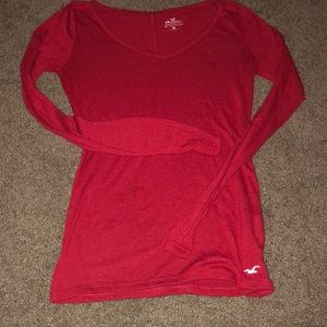 Long-sleeve red Hollister shirt